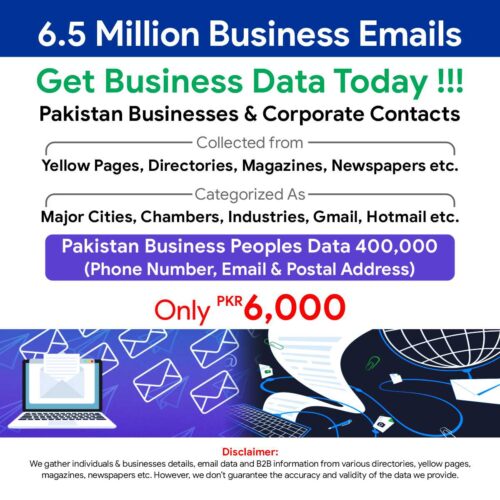 65 Million Pakistan Businesses Contact Data - 65MillionPakistanBusinessesData - AzAd Solutions